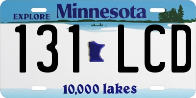 MN license plate 131LCD