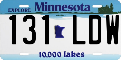 MN license plate 131LDW