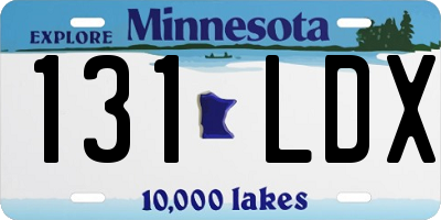 MN license plate 131LDX