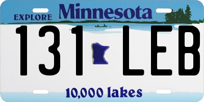 MN license plate 131LEB