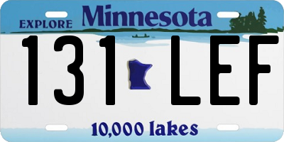 MN license plate 131LEF