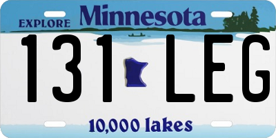 MN license plate 131LEG