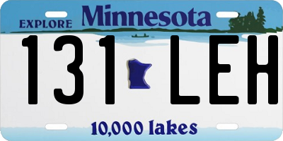 MN license plate 131LEH