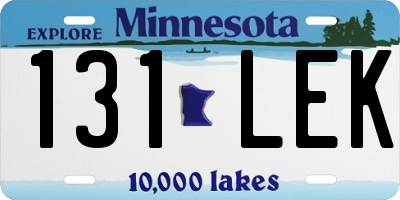 MN license plate 131LEK