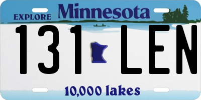 MN license plate 131LEN
