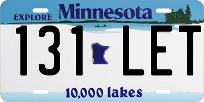 MN license plate 131LET