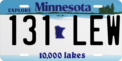MN license plate 131LEW