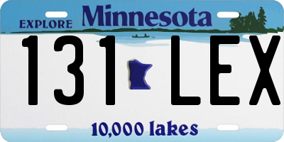 MN license plate 131LEX