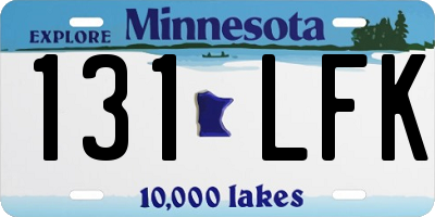 MN license plate 131LFK