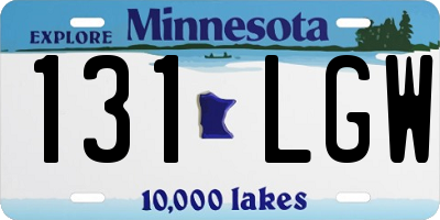 MN license plate 131LGW