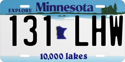 MN license plate 131LHW
