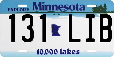 MN license plate 131LIB