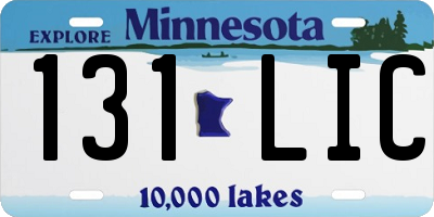 MN license plate 131LIC