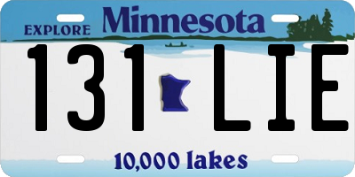 MN license plate 131LIE