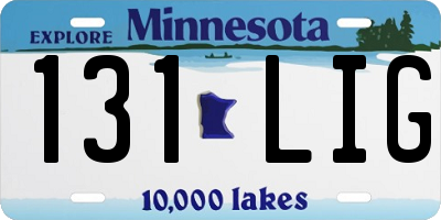 MN license plate 131LIG