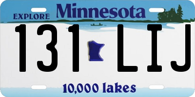 MN license plate 131LIJ