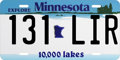 MN license plate 131LIR