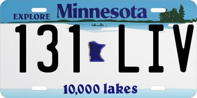 MN license plate 131LIV