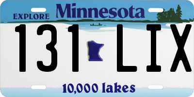 MN license plate 131LIX