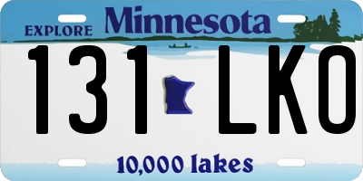 MN license plate 131LKO