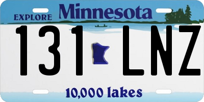 MN license plate 131LNZ
