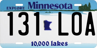 MN license plate 131LOA