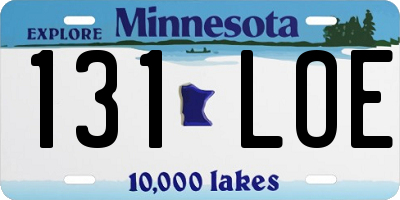 MN license plate 131LOE