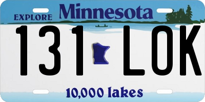 MN license plate 131LOK
