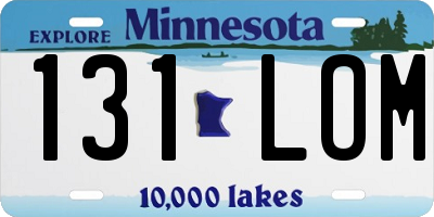 MN license plate 131LOM