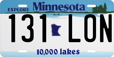 MN license plate 131LON