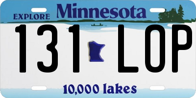 MN license plate 131LOP