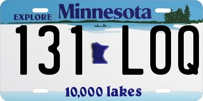 MN license plate 131LOQ