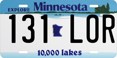 MN license plate 131LOR