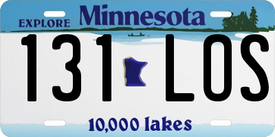 MN license plate 131LOS