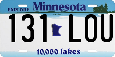 MN license plate 131LOU