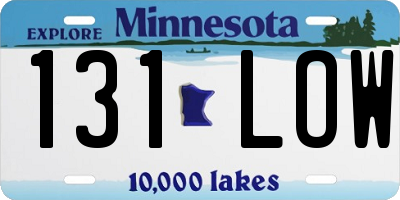 MN license plate 131LOW