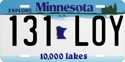 MN license plate 131LOY