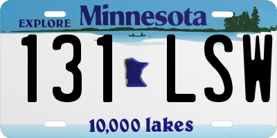 MN license plate 131LSW