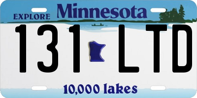 MN license plate 131LTD
