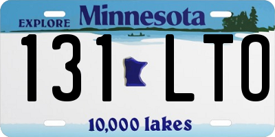 MN license plate 131LTO