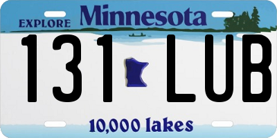 MN license plate 131LUB