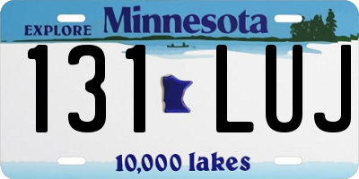 MN license plate 131LUJ
