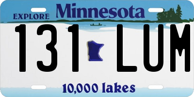 MN license plate 131LUM