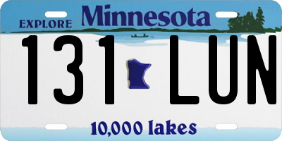 MN license plate 131LUN