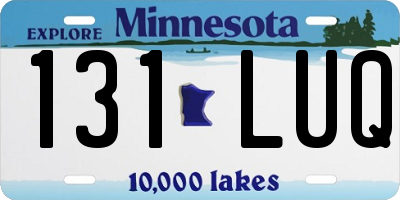 MN license plate 131LUQ