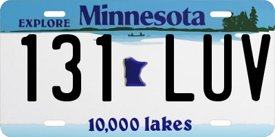 MN license plate 131LUV