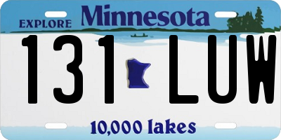 MN license plate 131LUW