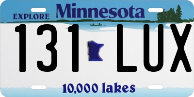 MN license plate 131LUX
