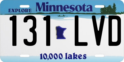 MN license plate 131LVD