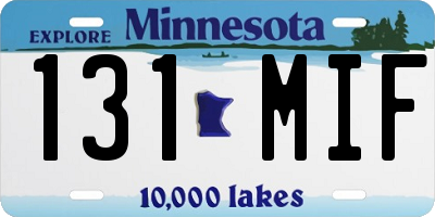 MN license plate 131MIF